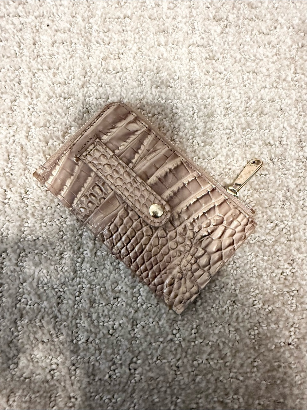 Brahmin Metallic Blush Croc-Embossed Zip Wallet - Picture 2 of 4